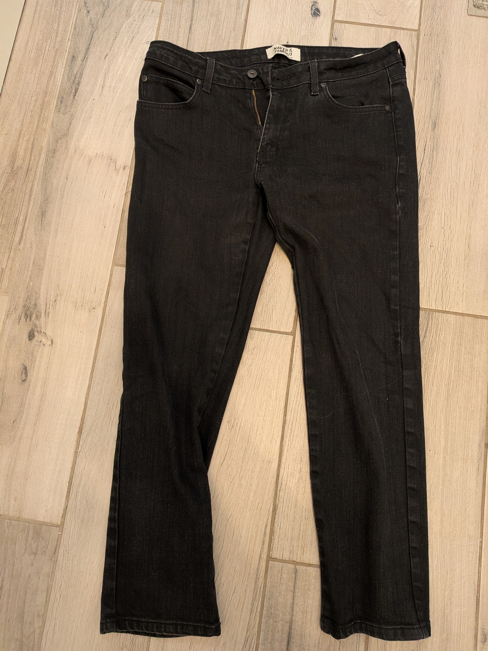 Men's Naked & Famous Black Straight-Leg Jeans